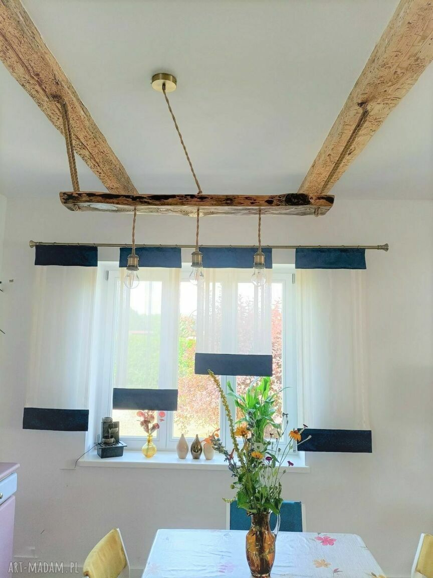 Drewniana lampa wisząca z drewna z morza