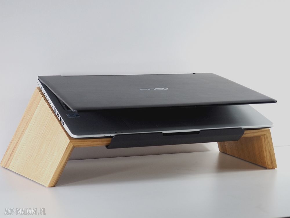 Drewniana podstawka pod laptop z dębu ergonomiczny stojak na biurko