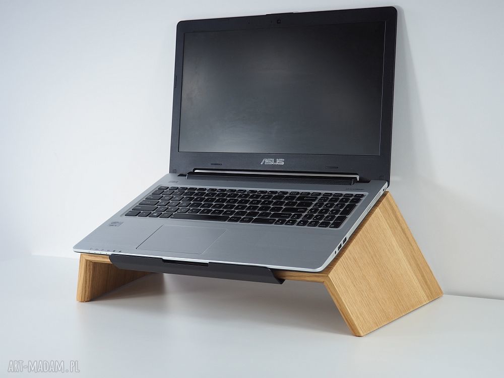 Drewniana podstawka pod laptop z dębu ergonomiczny stojak na biurko