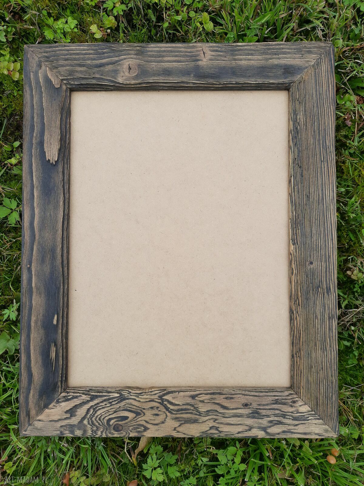 Drewniana rama 30 x 40 cm ze szczotkowanego drewna (brązowa) do obrazu i zdjęcia