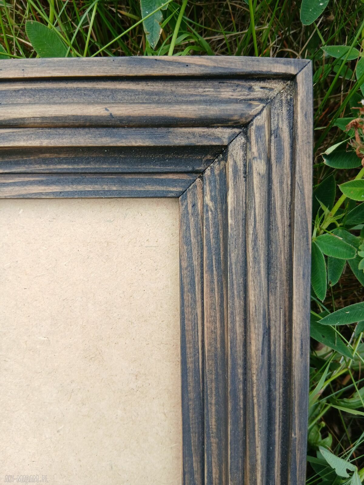Drewniana rama frezowana 30x40 cm - rustykalna ramka na zdjęcie