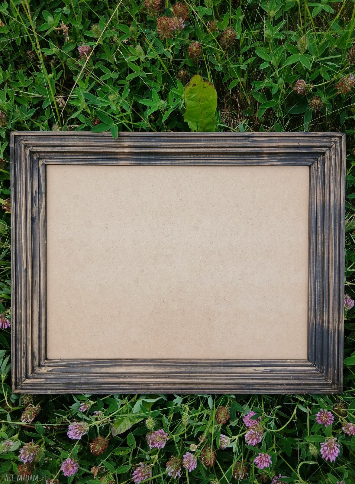Drewniana rama frezowana 30x40 cm - rustykalna ramka na zdjęcie