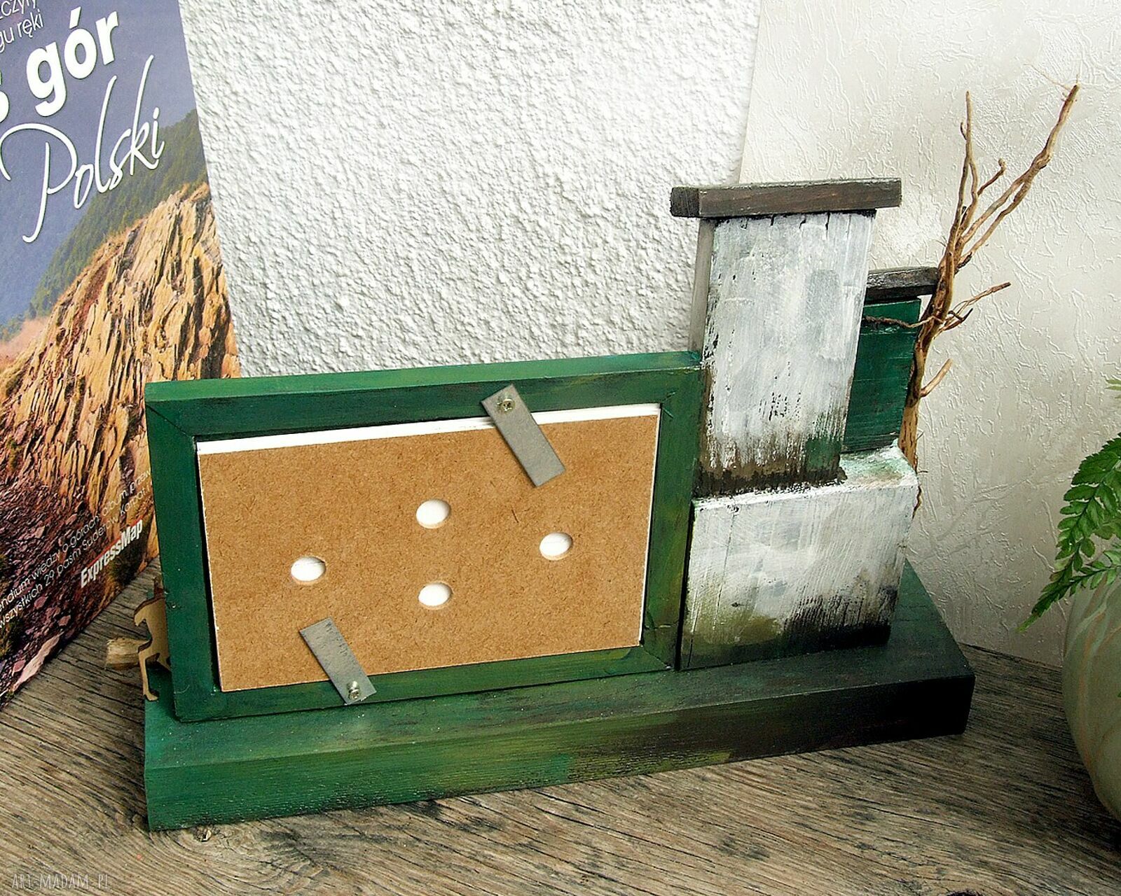 Ręcznie malowana ramka drewniana Leśniczówka na zdjęcie 15x10 cm