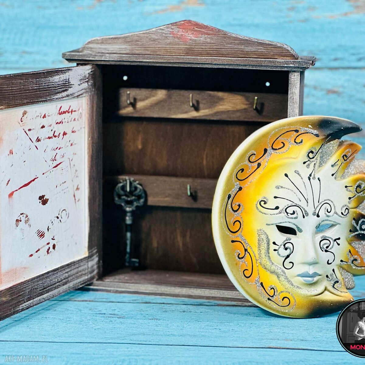 Drewniana szafka na klucze Venezia - prezent w stylu shabby chic
