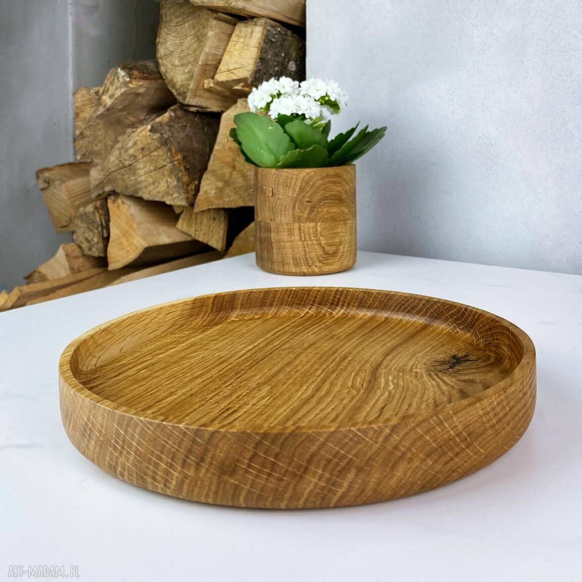 Drewniana Taca dębowa 21 cm