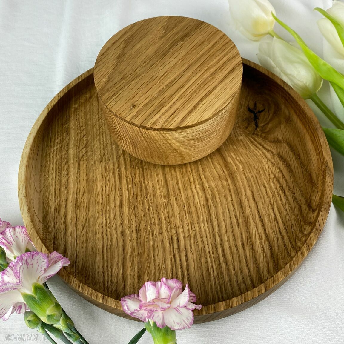 Drewniana Taca dębowa 21 cm