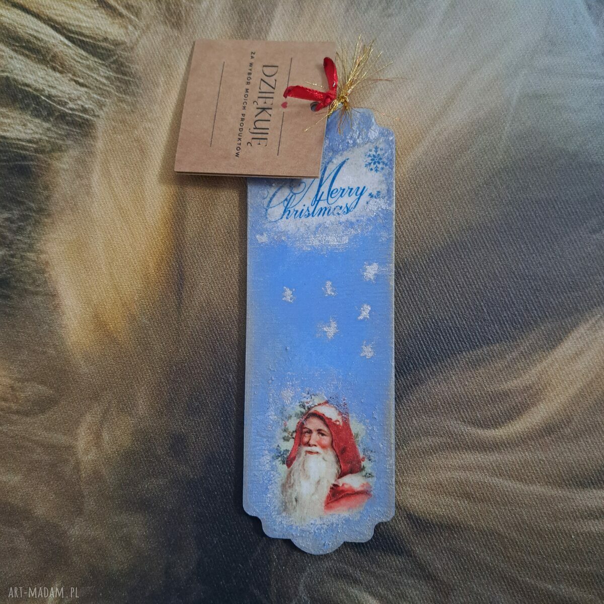 Drewniana zakładka do książki - Mikołaj 🎅❄️🎁
