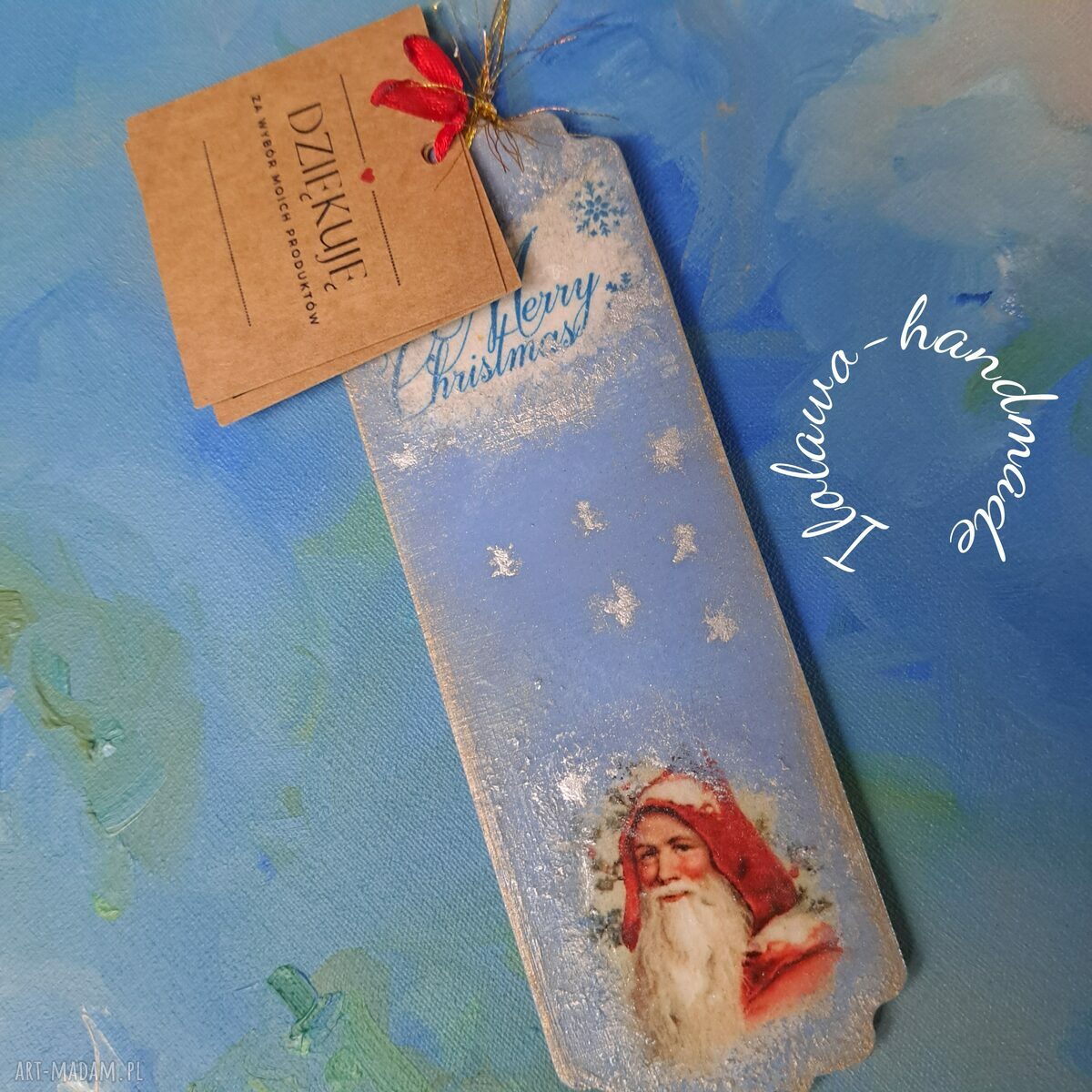 Drewniana zakładka do książki - Mikołaj 🎅❄️🎁
