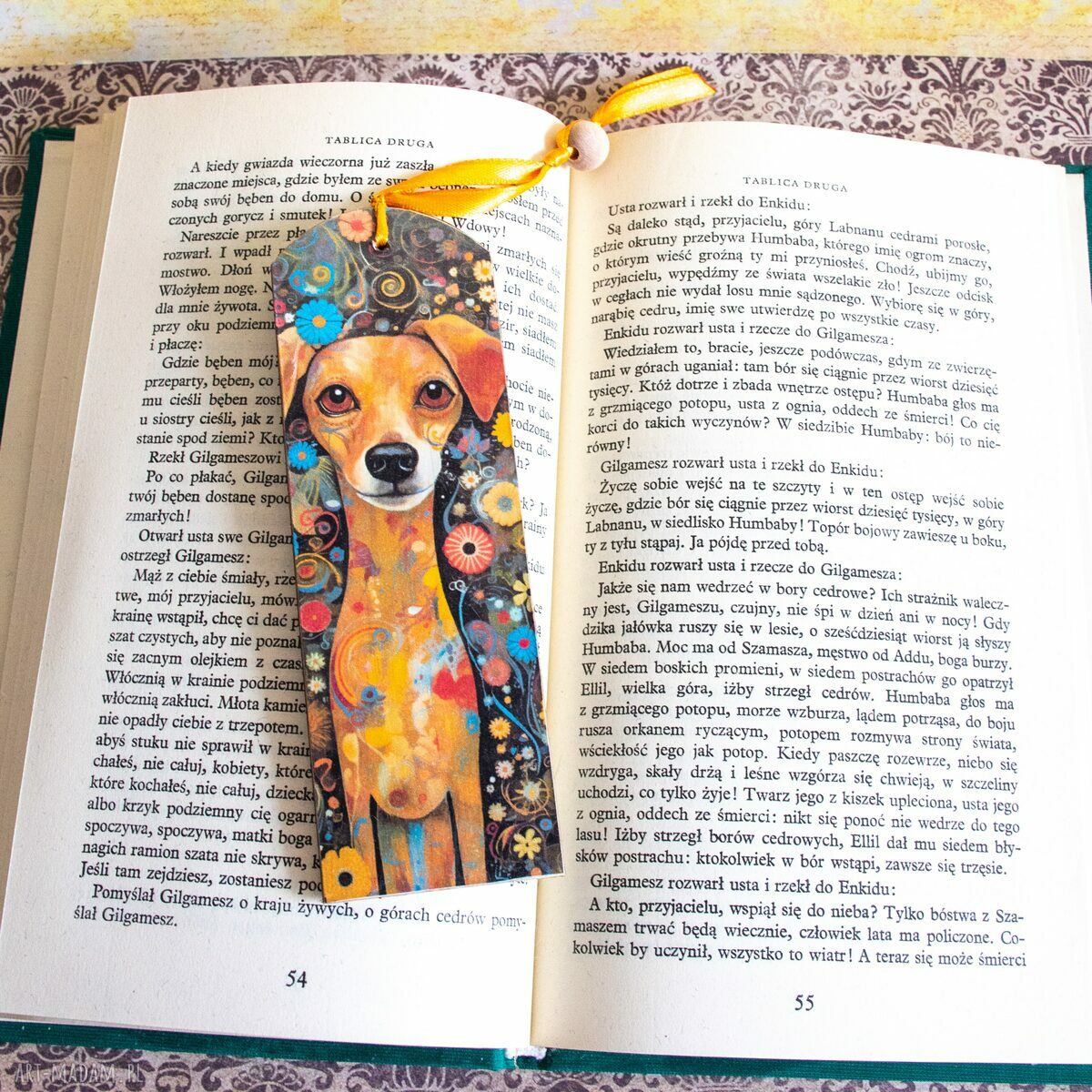 Drewniana zakładka do książki "Witaj piesku" - dla niej, handmade