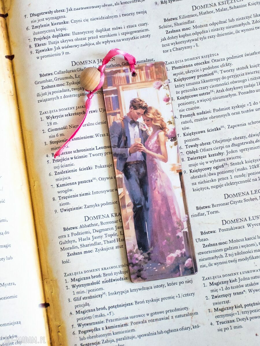 Drewniana zakładka do książki - Zakochani