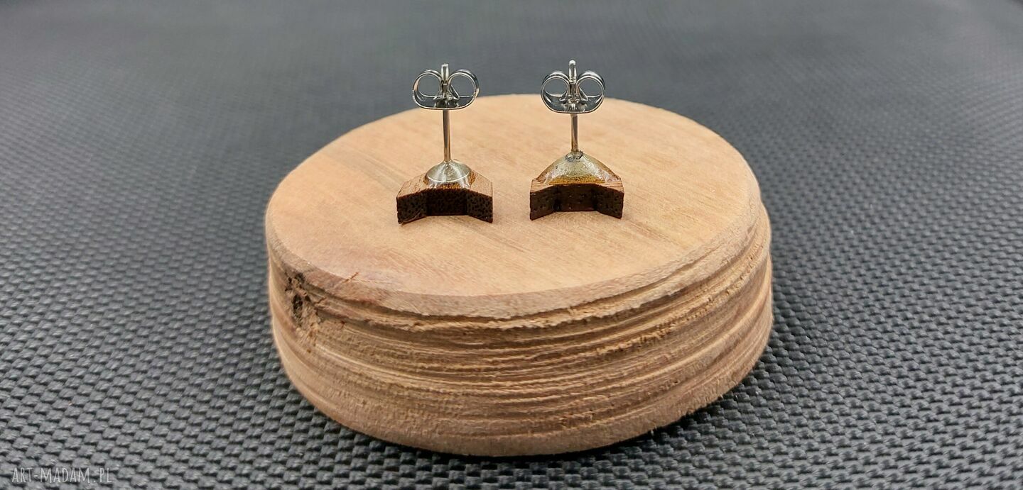 Drewniane liski pomarańczowe - ręcznie malowane kolczyki handmade