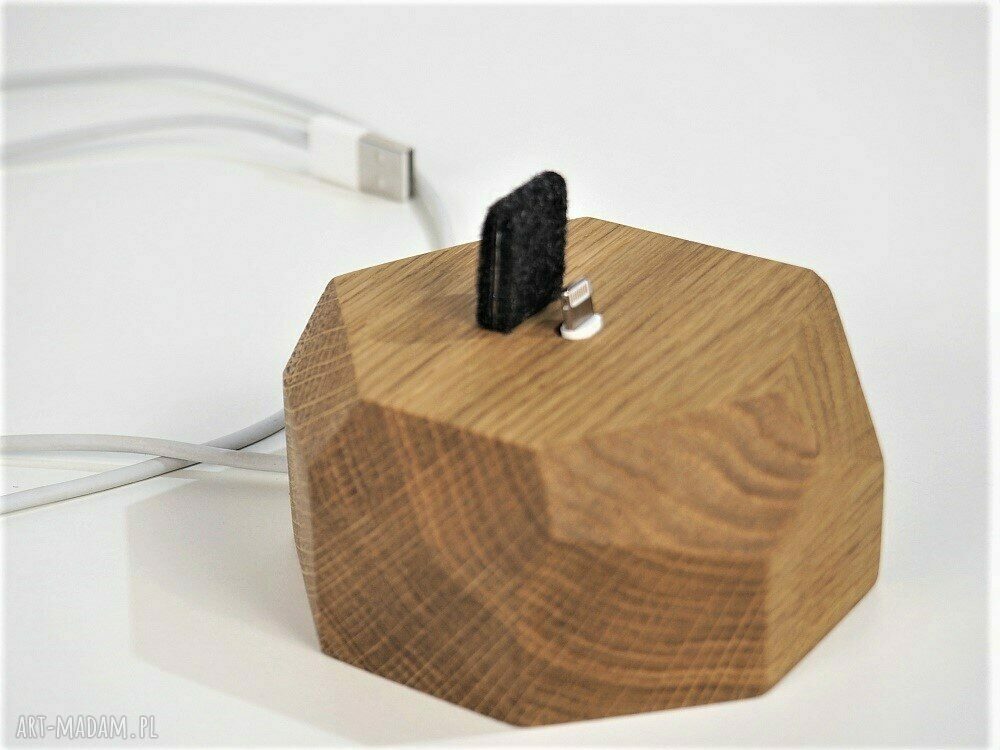 Stacja do telefonu iPhone Dock „Dusza” z dębu Oakywood (ręcznie wykonana)