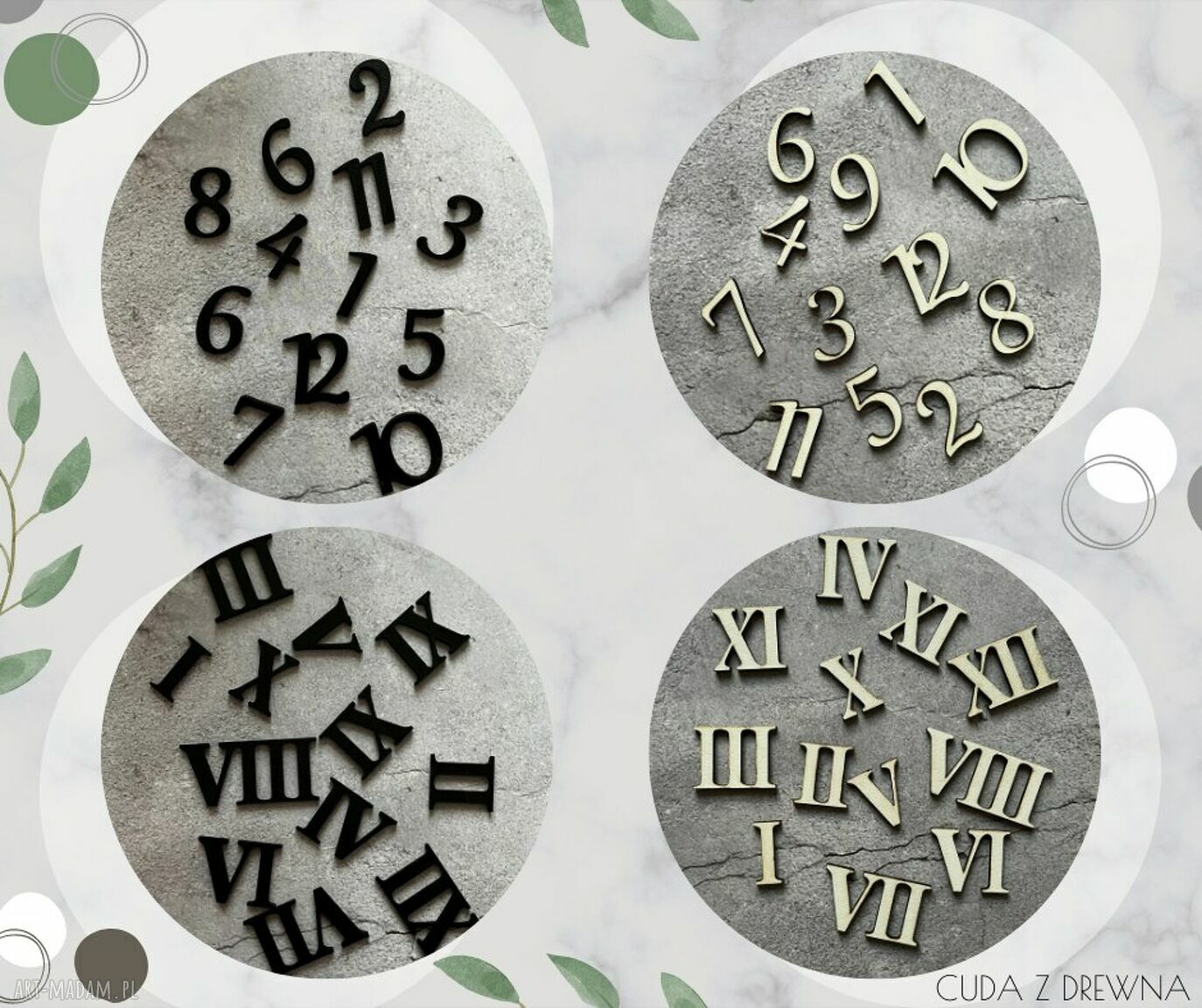 Drewniany zegar ścienny z plastra dębu 30 cm - personalizowany