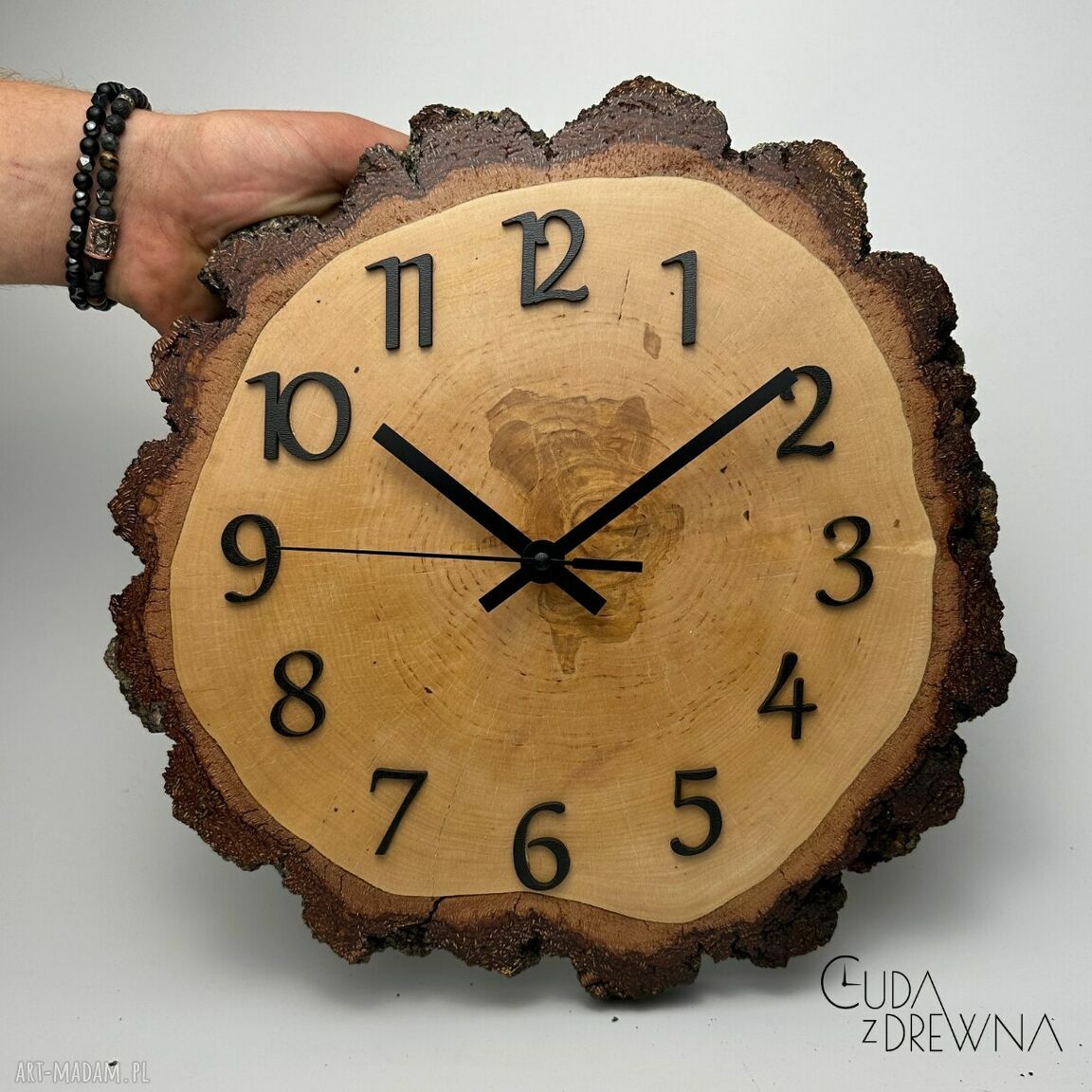Drewniany zegar plastra drewna brzozy brzozowy cześć nazywam się