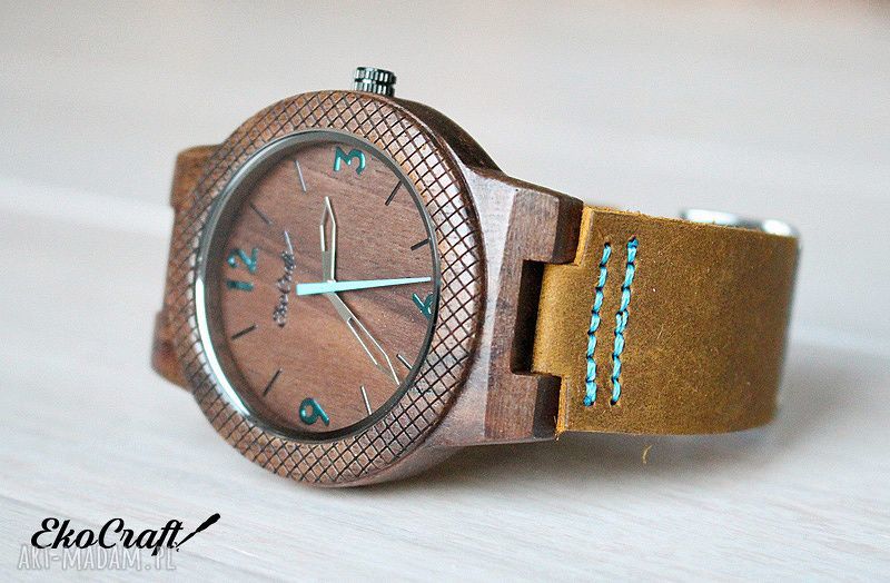 Drewniany zegarek brokatowy „Niebo” - lekki i elegancki damski