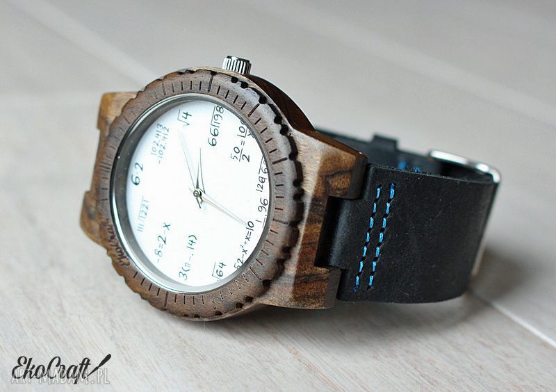 Damski drewniany zegarek MATHEMATICS HAWK - matematyka w eleganckiej formie
