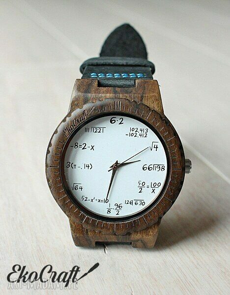 Damski drewniany zegarek MATHEMATICS HAWK - matematyka w eleganckiej formie