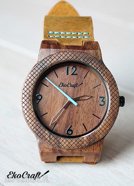 Drewniany zegarek brokatowy „Niebo” - lekki i elegancki damski