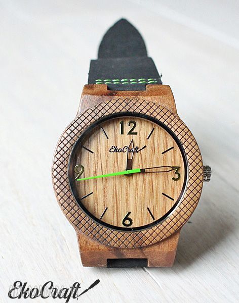 Drewniany zegarek OAK EAGLE - ręcznie robiony, eko i na prezent