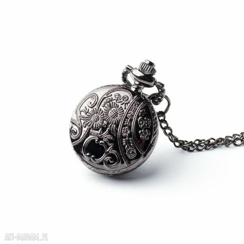 Różyczka Black - naszyjnik zegarek handmade