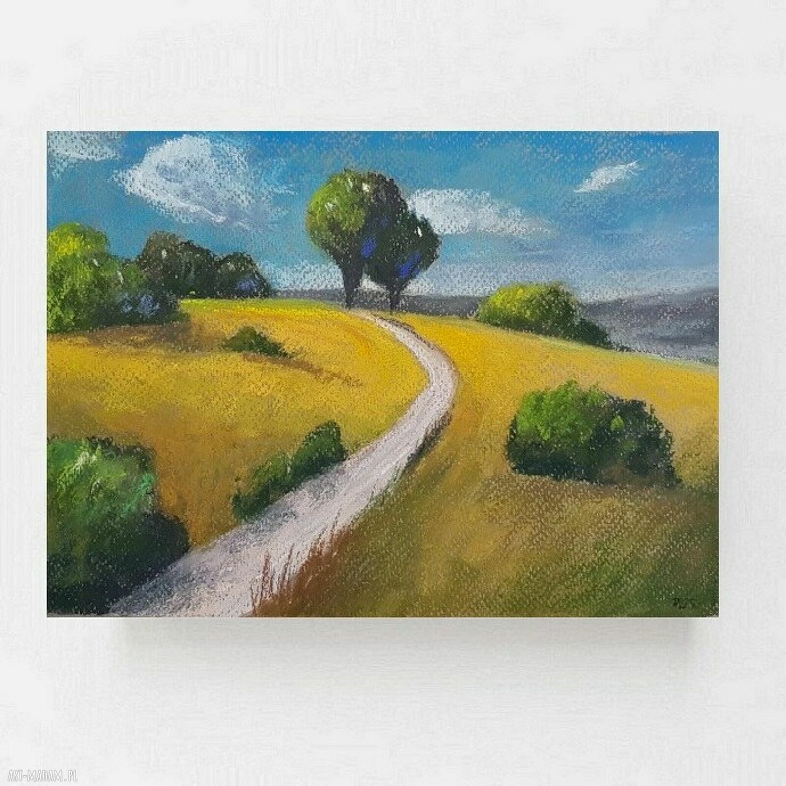 Droga - obraz z pastelami suchymi w formacie A4