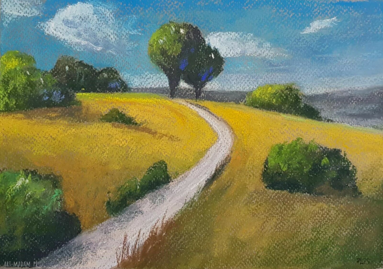 Droga - obraz z pastelami suchymi w formacie A4