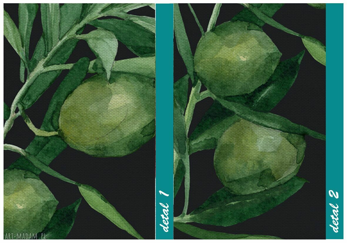 Gałązka oliwna na płótnie 70x100 cm - gotowy do powieszenia