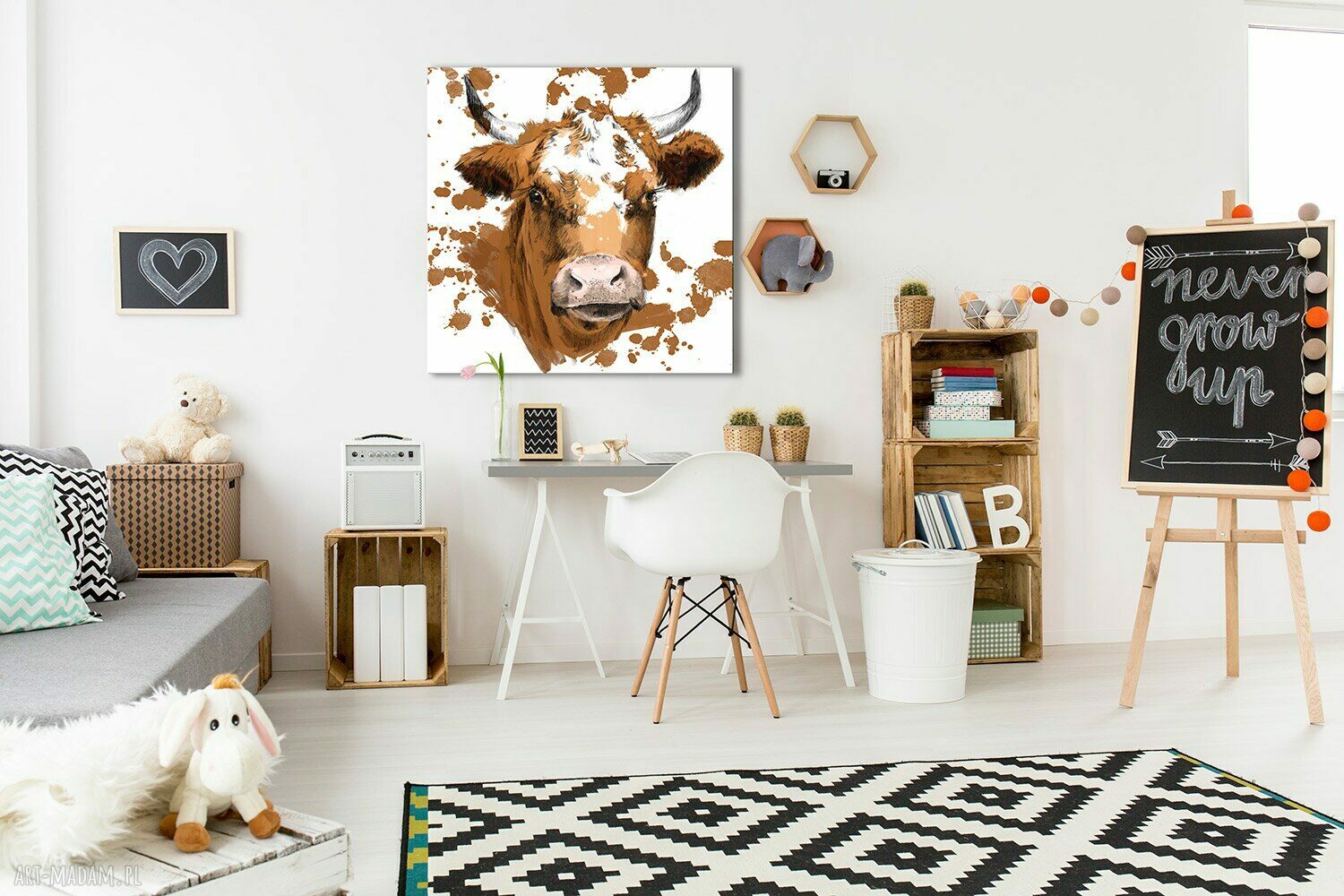 Obraz drukowany na płótnie Łaciata byk 80x80 cm 02621
