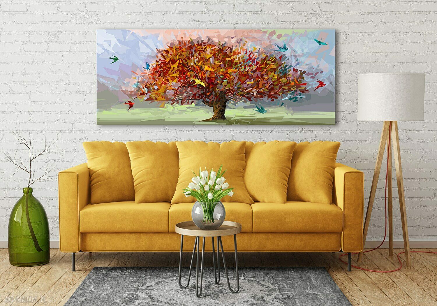 Nowoczesny obraz abstrakcyjne drzewo 147x60 cm - gotowy do powieszenia na płótnie