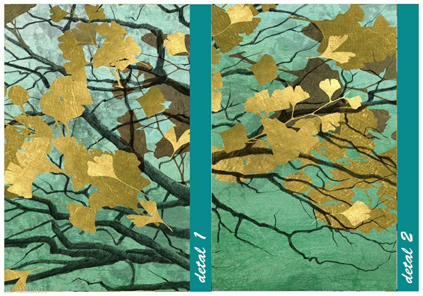 Obraz na płótnie Drzewo w Turkusach 147x60 cm