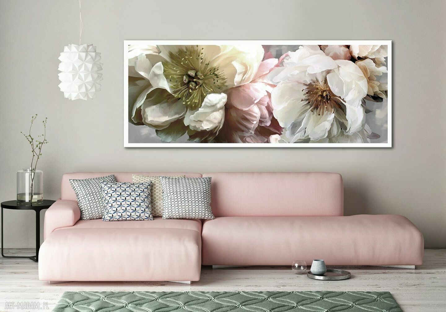 Obraz na płótnie Piwonie 150x60 cm - druk gotowy do zawieszenia