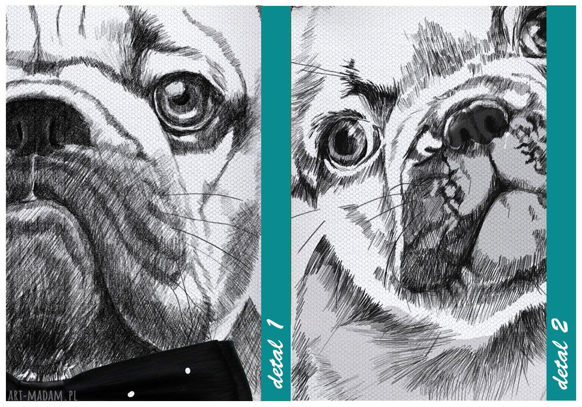 Obraz buldożki francuskie - rodzinna grafika na płótnie 120x80 cm