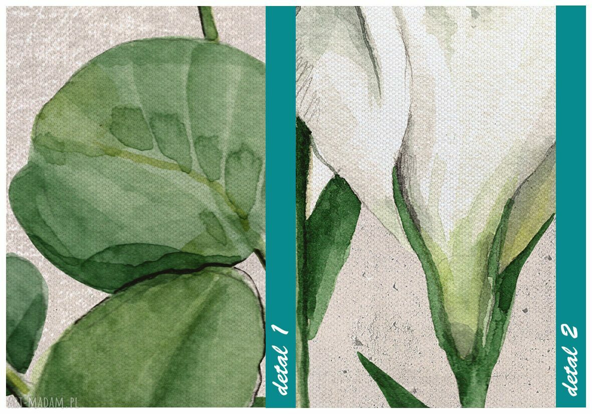 Tryptyk z eukaliptusem na płótnie 3x50x70 cm (łącznie 150x70 cm)