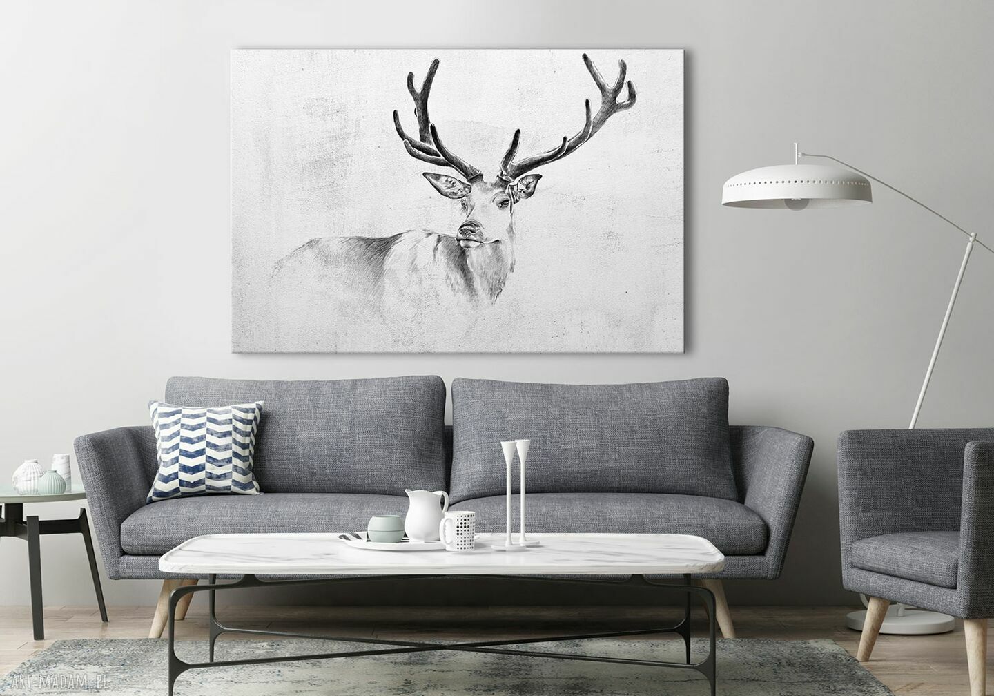 Obraz na płótnie Szkic Jelenia - 120x80 cm