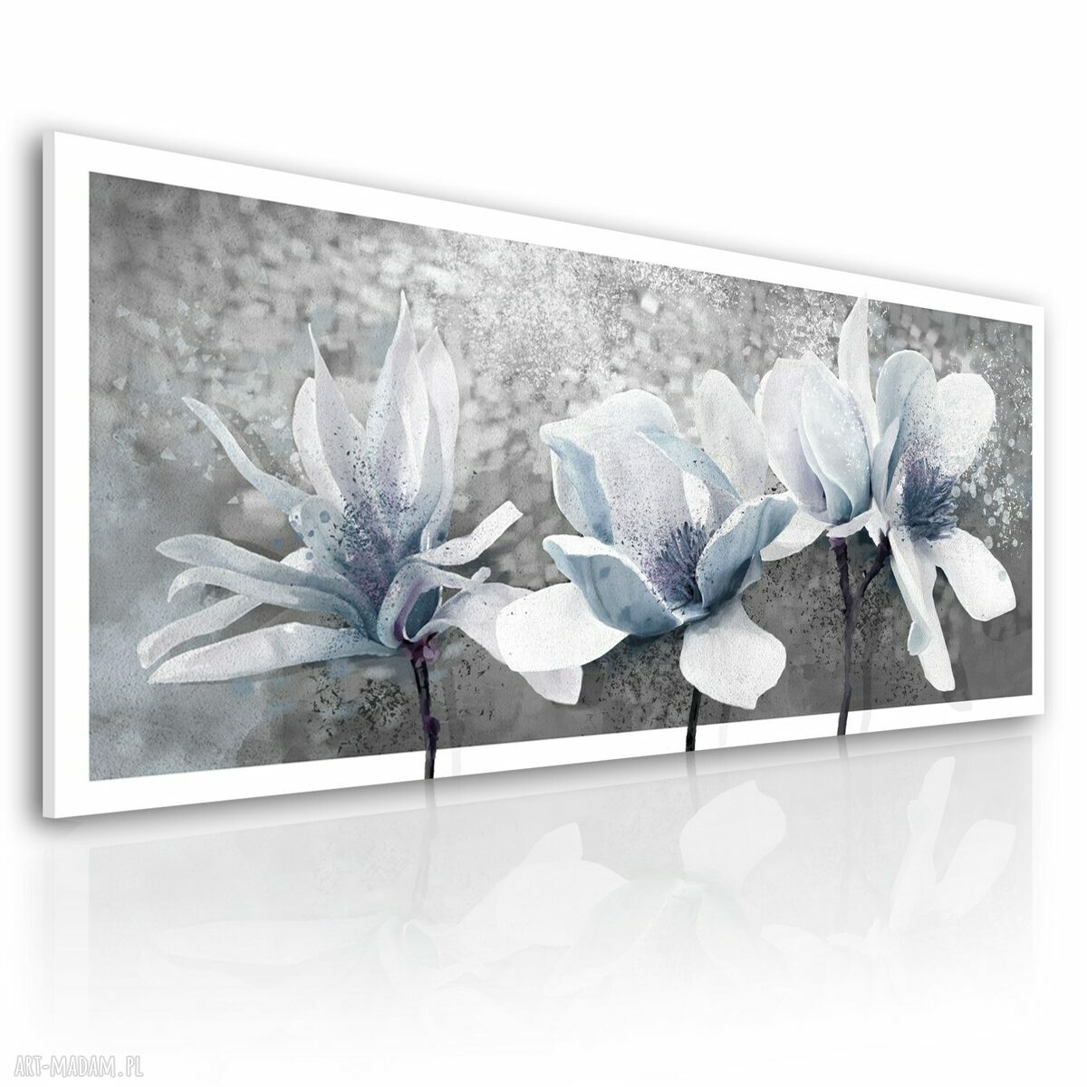 Magnolie w pastelach - nowoczesny obraz drukowany na płótnie 147x60 cm