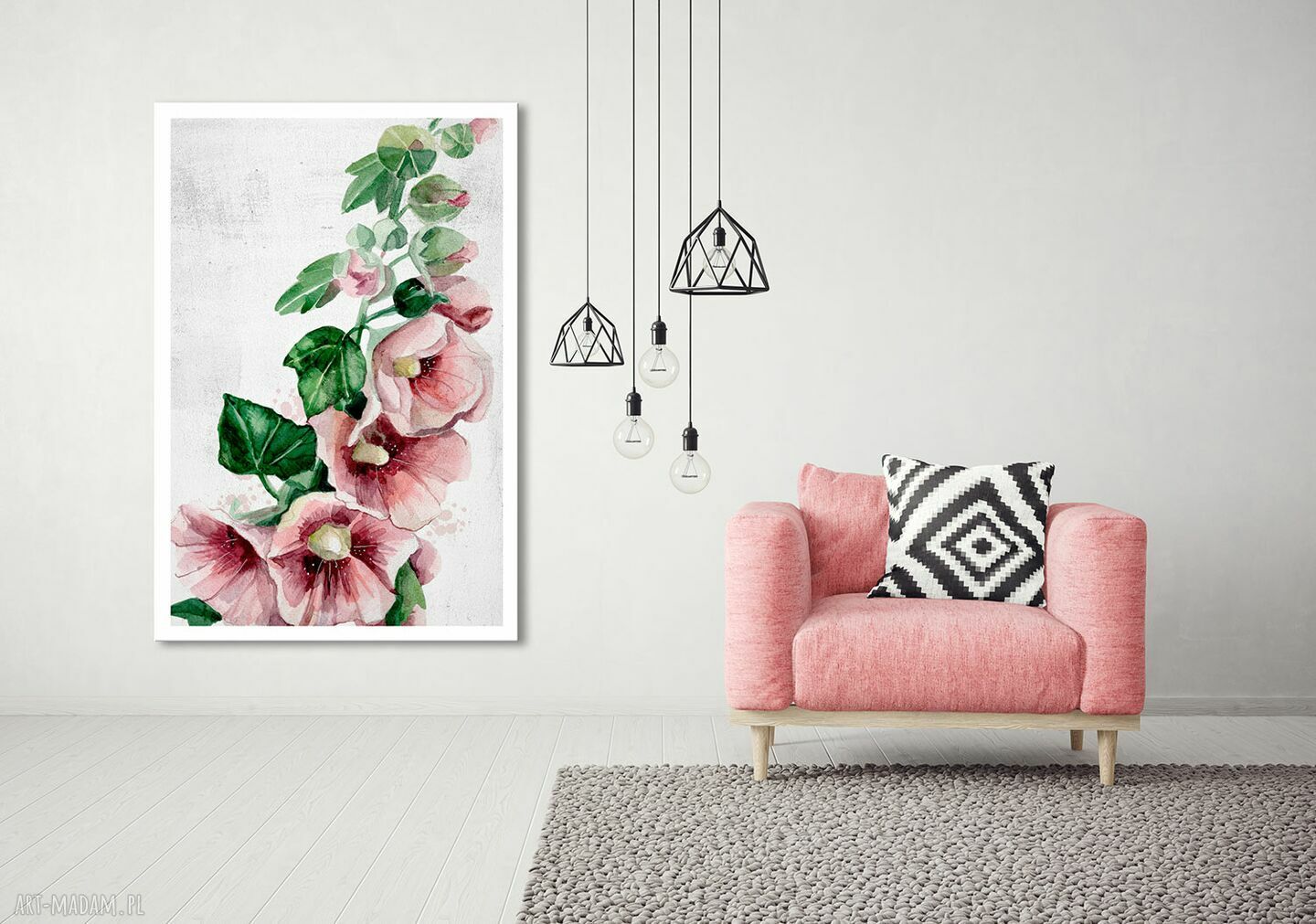 Obraz drukowany na płótnie Kwiat Malwa 70x100 cm - gotowy do powieszenia