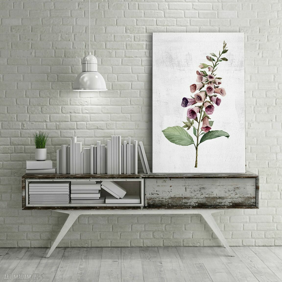 Obraz drukowany na płótnie Naparstnica w stylu vintage 70x100 cm - gotowy do powieszenia