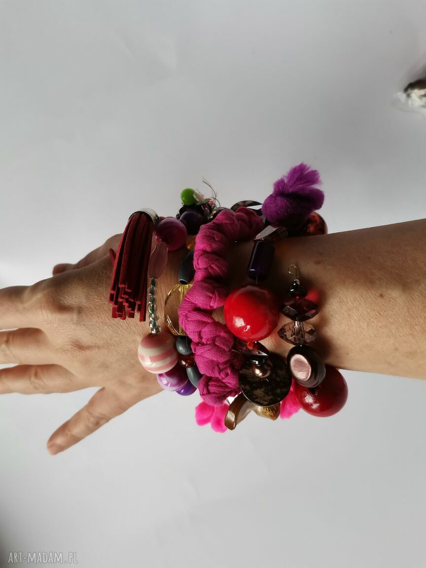 Bransoletka drut pamięciowy bardzo duża i bogata - boho etno folk
