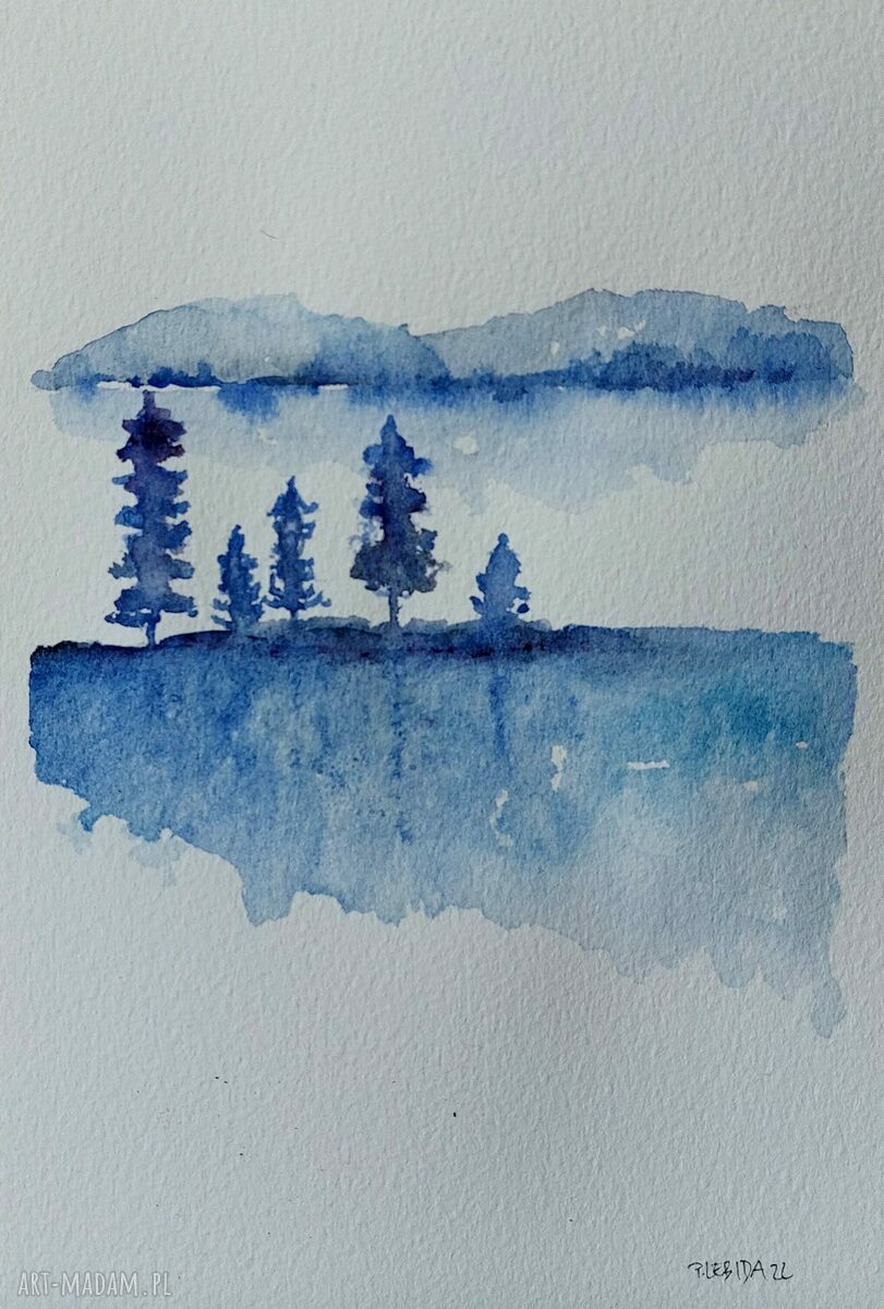 „Drzewa” - oryginalna akwarela w formacie A5
