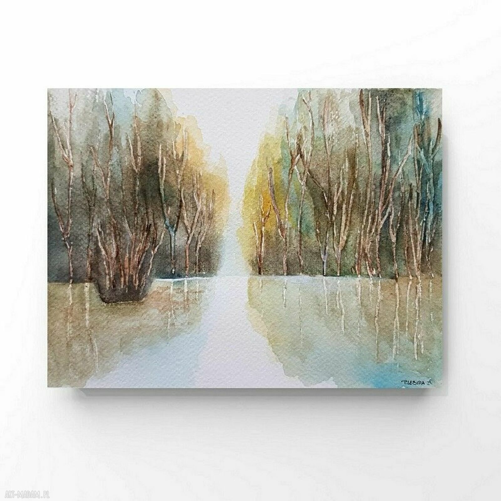 Akwarela „Drzewa” 18x24 cm - pejzaż Paulina Lebida bez ramy