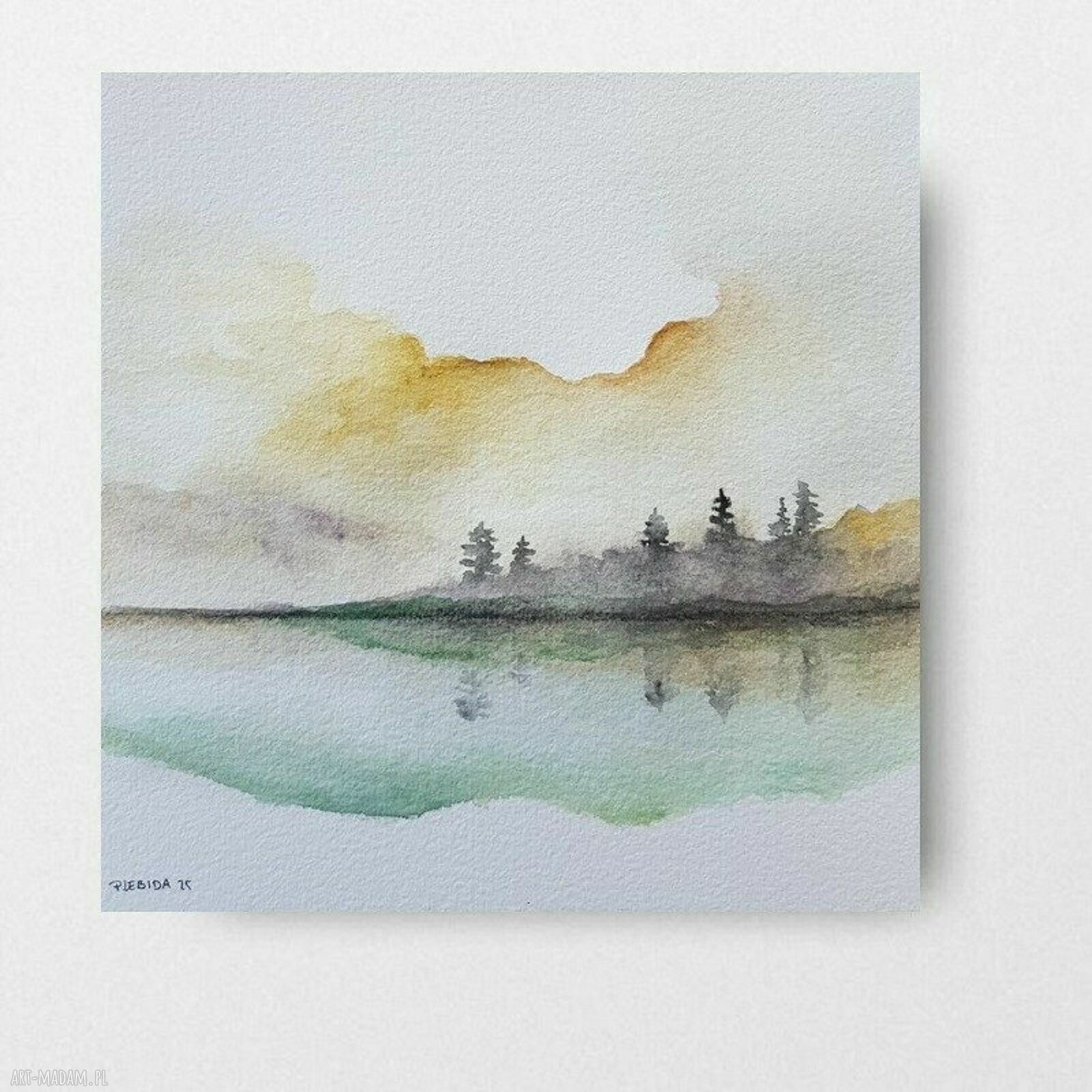 Drzewa - akwarela 20x20 cm