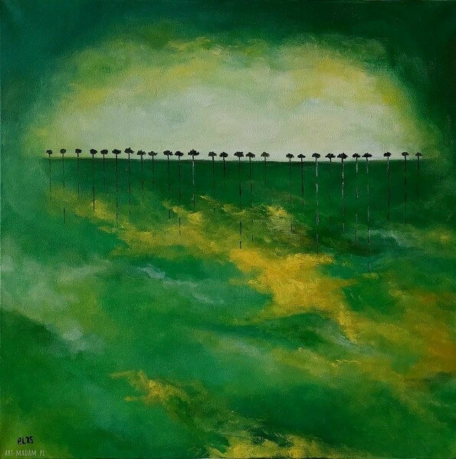 Obraz akrylowy z motywem drzew 50x50 cm - gotowy do powieszenia