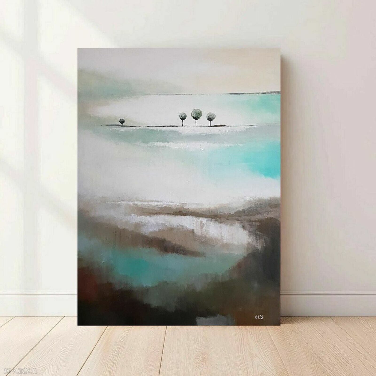 Obraz akrylowy „Drzewa” 80x60 cm - ręcznie malowany pejzaż, gotowy do powieszenia