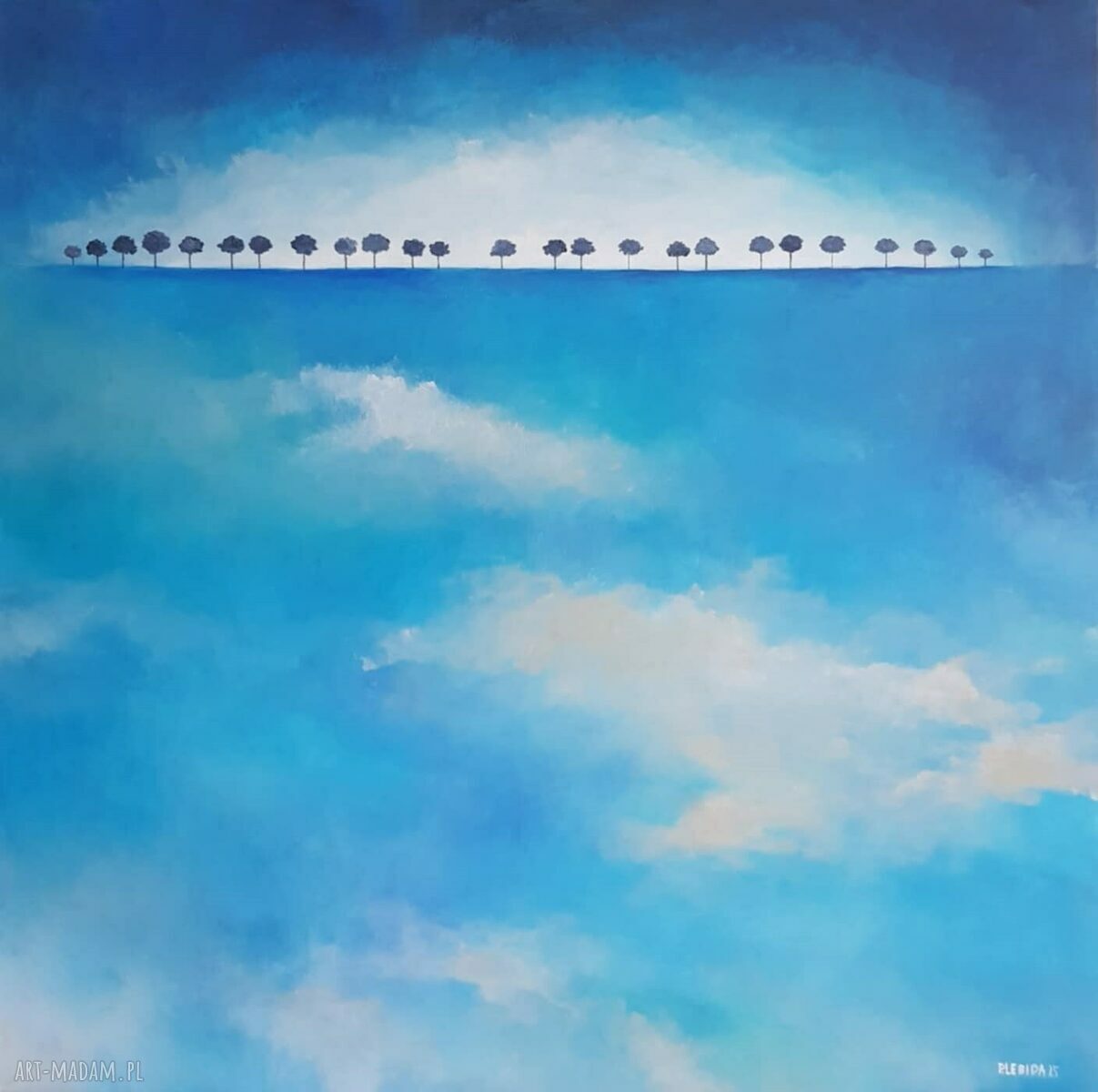 Obraz akrylowy DRZEWA 100x100 cm - kwadrat na płótnie
