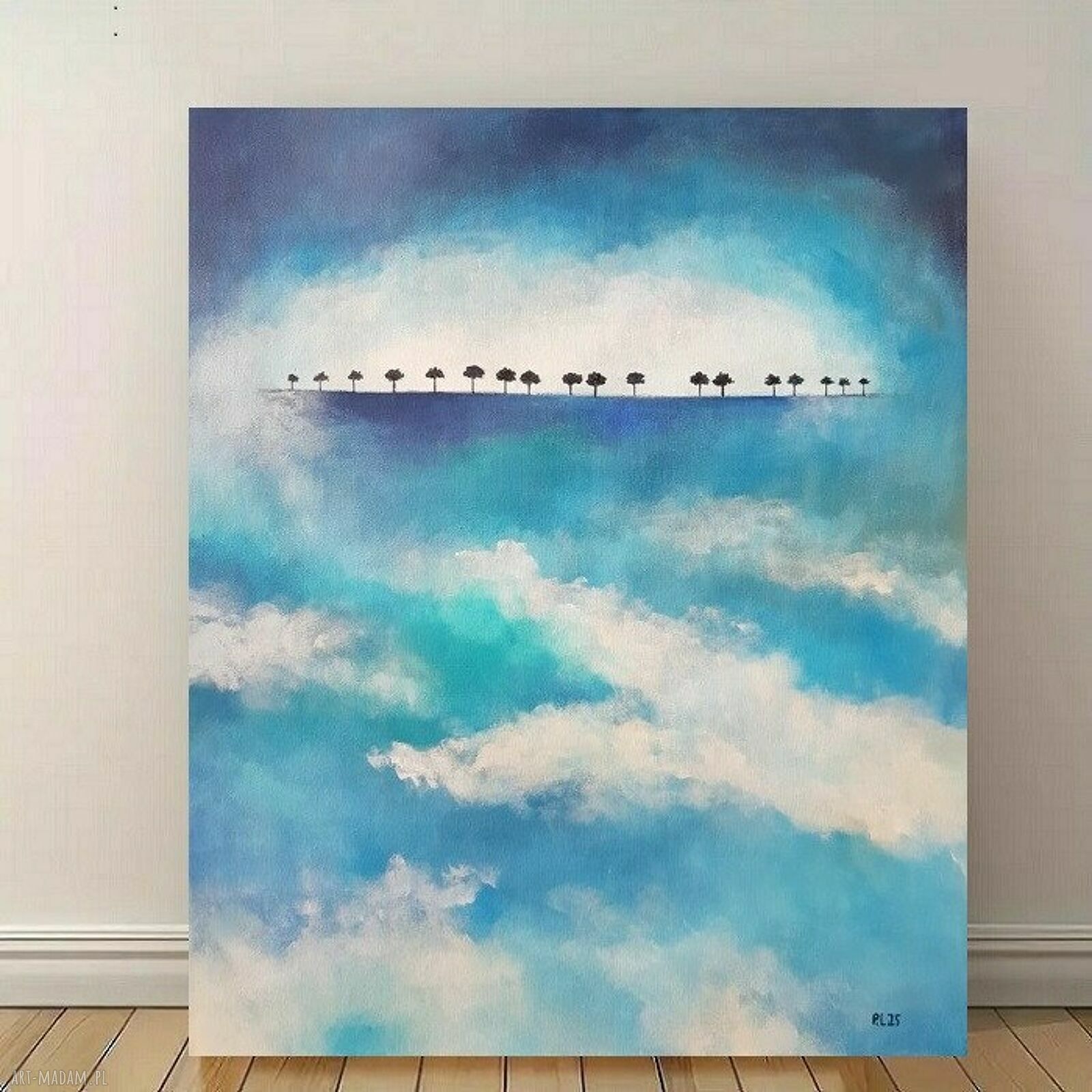 Drzewa - ręcznie malowany obraz akrylowy 60x50 cm
