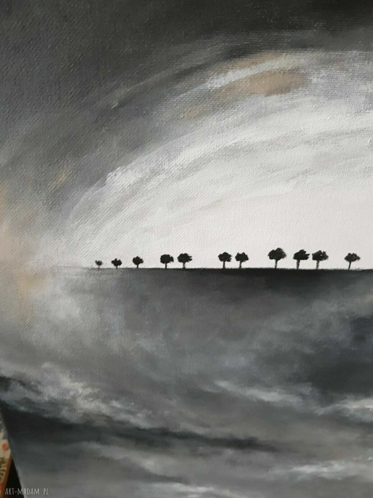 Obraz akrylowy DRZEWA 60x50 cm - ręcznie malowany na płótnie