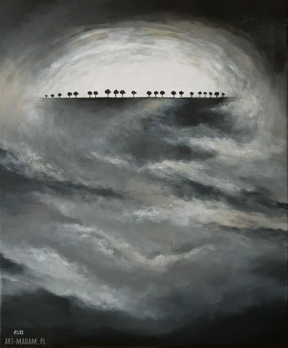 Obraz akrylowy „Drzewa” 60x50 cm - ręcznie malowany, sygnowany, bez ramy