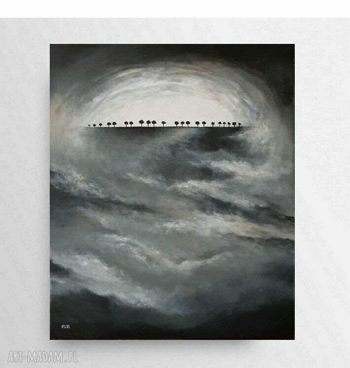 Obraz akrylowy „Drzewa” 60x50 cm - ręcznie malowany, sygnowany, bez ramy