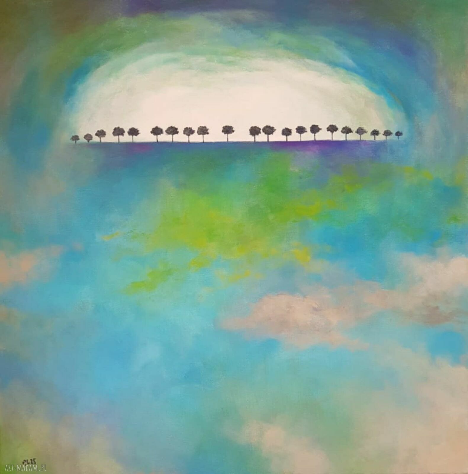 Drzewa - obraz akrylowy 60x60 cm na płótnie