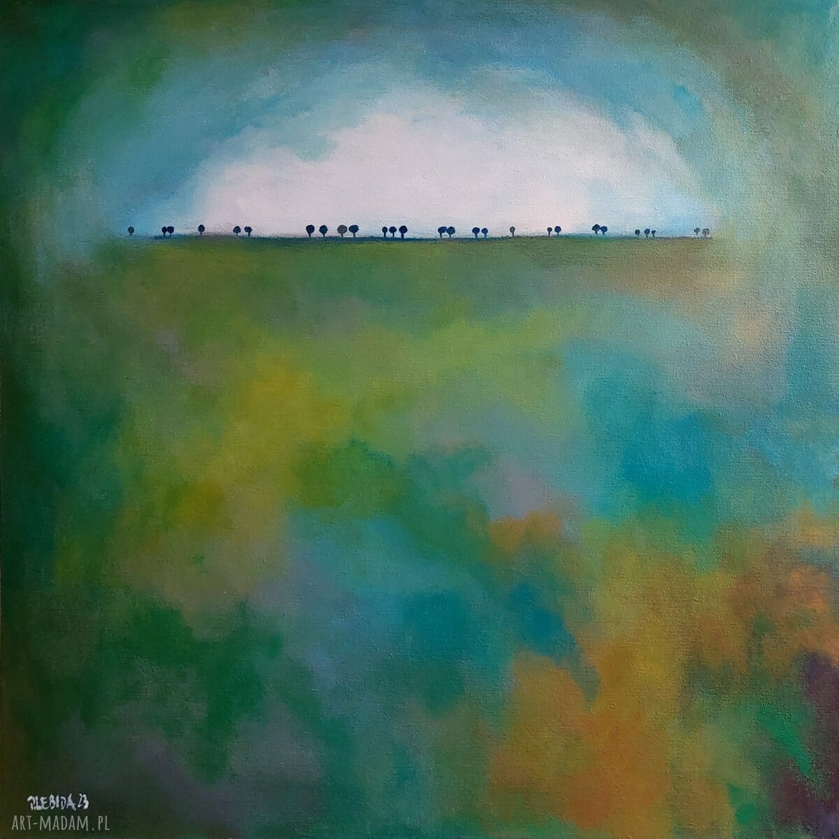 Obraz akrylowy Drzewa 50x50 cm - ręcznie malowany na płótnie